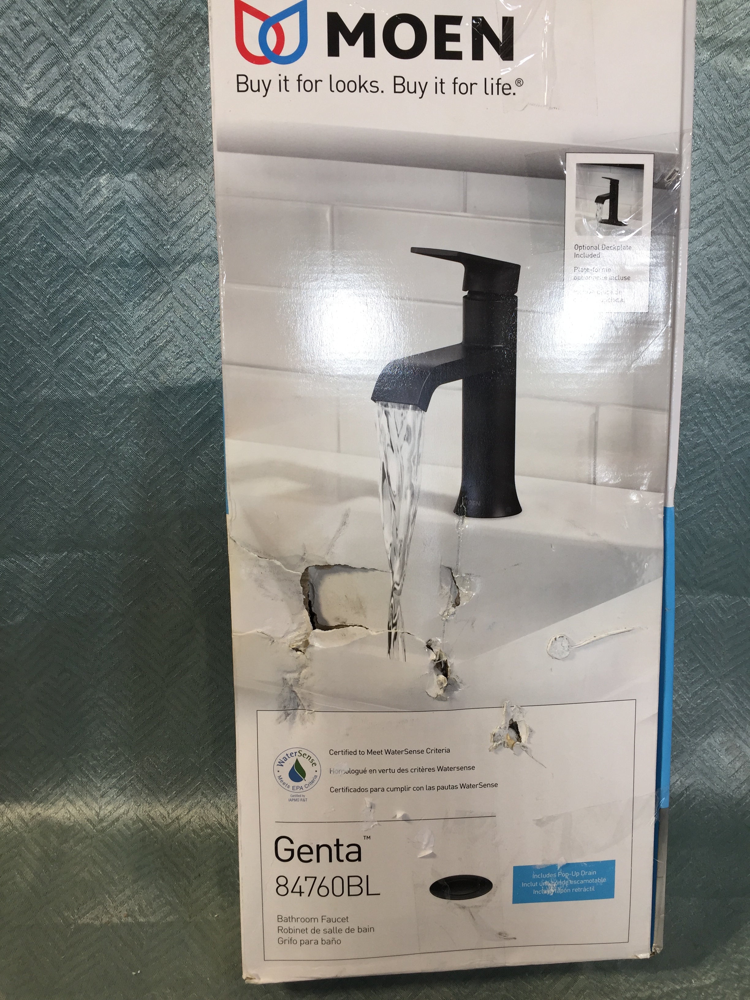 Genta 84760BL Single Hole Single-Handle Bathroom Faucet in Matte Black (7627378491630)
